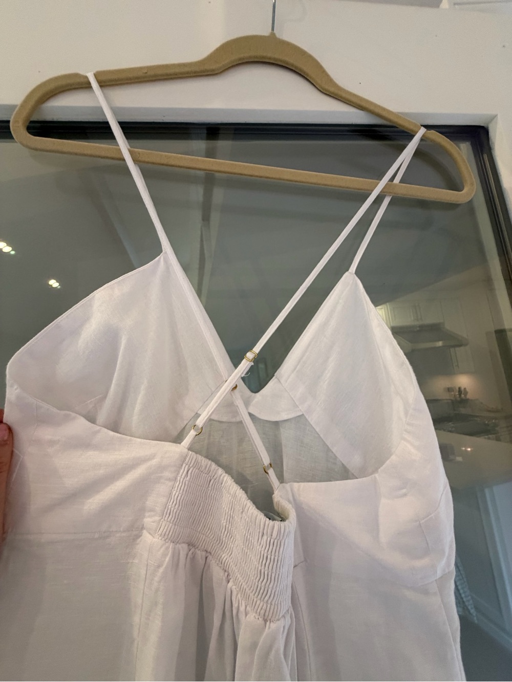 J. Crew White Linen Maxi Slip Dress with Spaghetti Straps - Picture 4 of 5